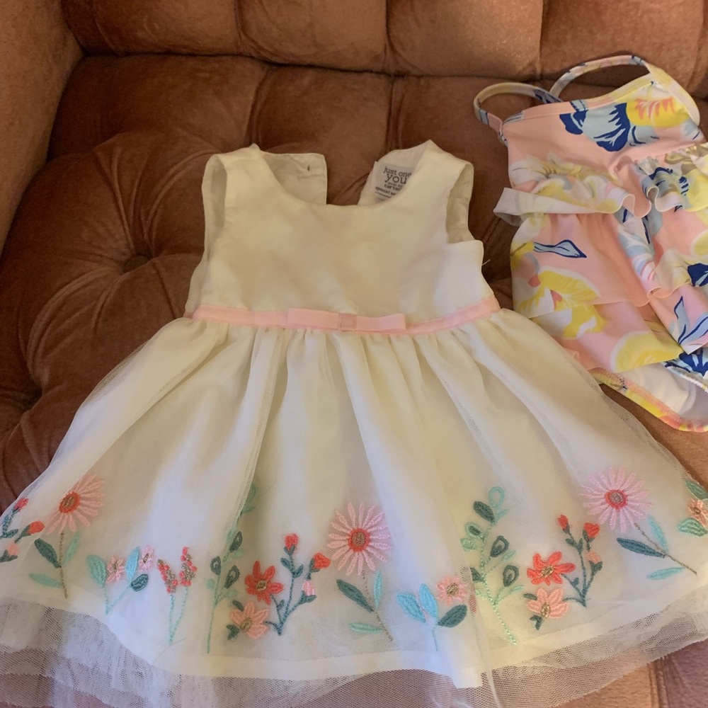 Assortment of 3 month girl clothes.